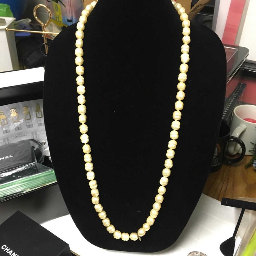 CHANEL Faux CoCo Pearl Long Necklace